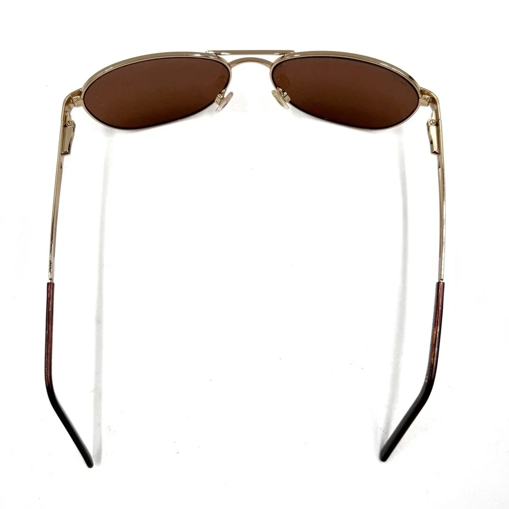 Maui Jim Mahina Sunglasses Gold Alloy Aviator Polarized Metal Frame MJ-229-16